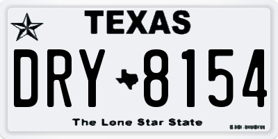 TX license plate DRY8154