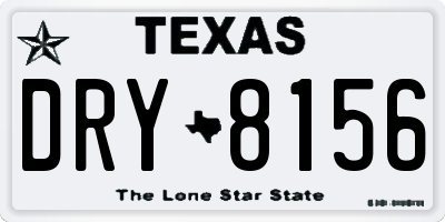 TX license plate DRY8156
