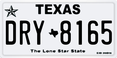 TX license plate DRY8165