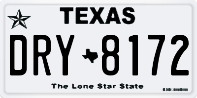 TX license plate DRY8172