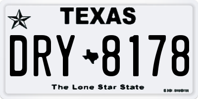 TX license plate DRY8178