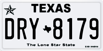 TX license plate DRY8179