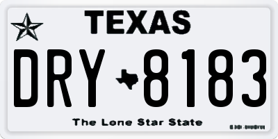 TX license plate DRY8183