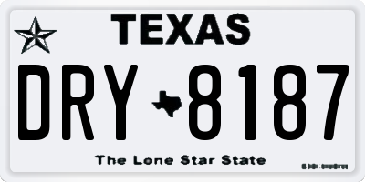 TX license plate DRY8187