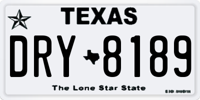 TX license plate DRY8189