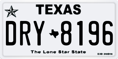 TX license plate DRY8196