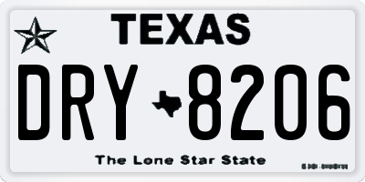 TX license plate DRY8206