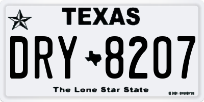 TX license plate DRY8207