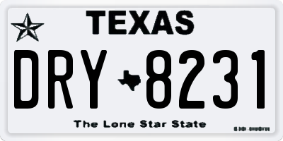 TX license plate DRY8231