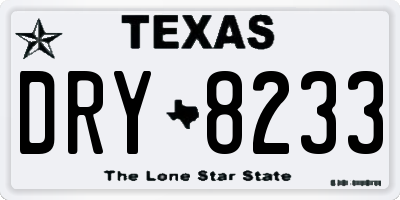 TX license plate DRY8233