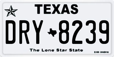 TX license plate DRY8239