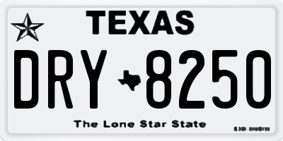 TX license plate DRY8250