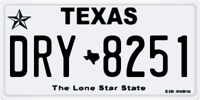 TX license plate DRY8251