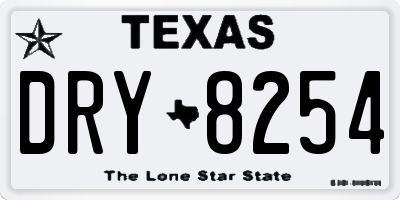 TX license plate DRY8254