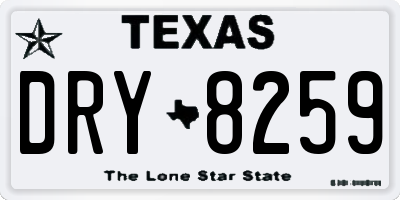 TX license plate DRY8259