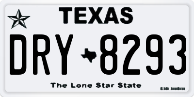 TX license plate DRY8293