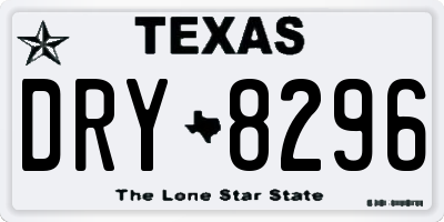 TX license plate DRY8296