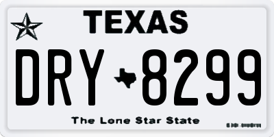 TX license plate DRY8299
