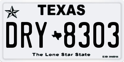 TX license plate DRY8303