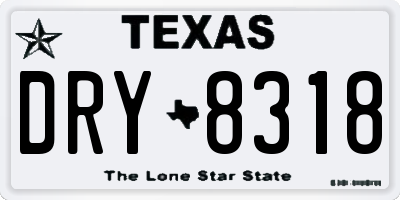 TX license plate DRY8318