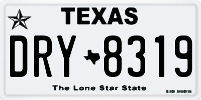 TX license plate DRY8319