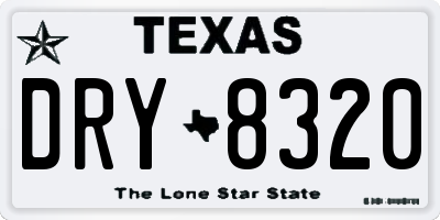 TX license plate DRY8320