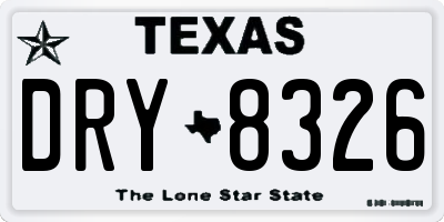 TX license plate DRY8326