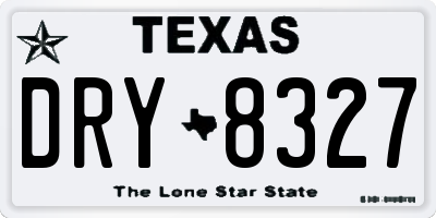 TX license plate DRY8327