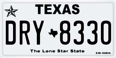 TX license plate DRY8330
