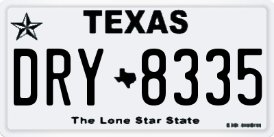 TX license plate DRY8335