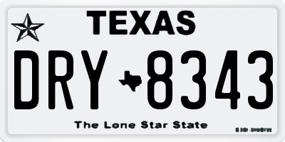 TX license plate DRY8343
