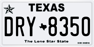 TX license plate DRY8350