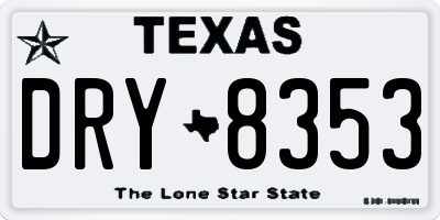 TX license plate DRY8353