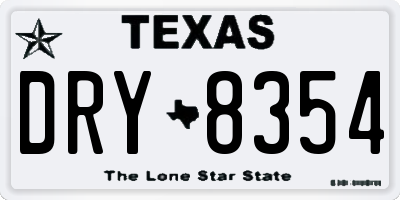 TX license plate DRY8354