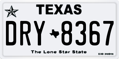 TX license plate DRY8367