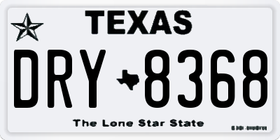 TX license plate DRY8368
