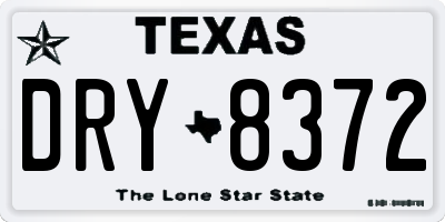 TX license plate DRY8372