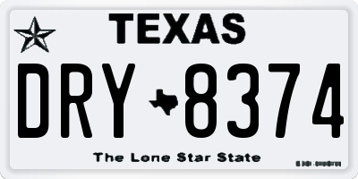 TX license plate DRY8374