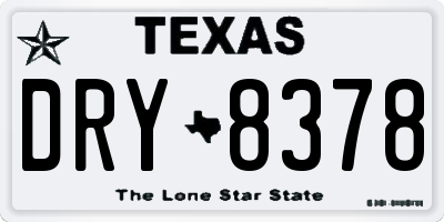 TX license plate DRY8378