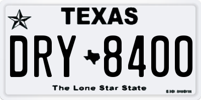TX license plate DRY8400
