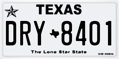 TX license plate DRY8401