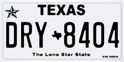 TX license plate DRY8404