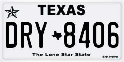 TX license plate DRY8406
