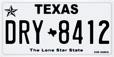 TX license plate DRY8412