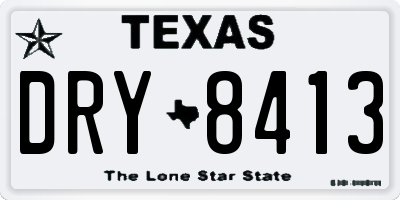 TX license plate DRY8413