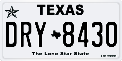 TX license plate DRY8430