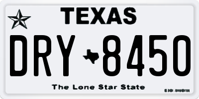 TX license plate DRY8450