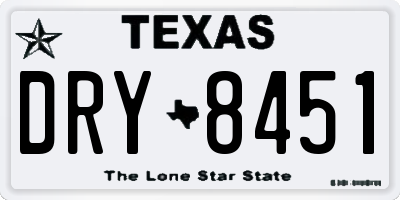 TX license plate DRY8451