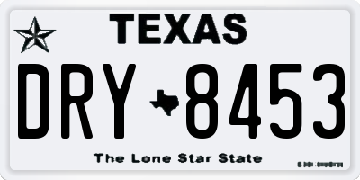 TX license plate DRY8453