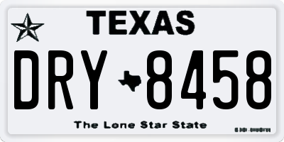 TX license plate DRY8458